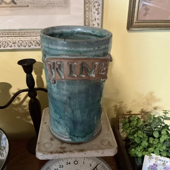 Handmade Glazed Pottery Wine Chiller - Picture 3 of 15